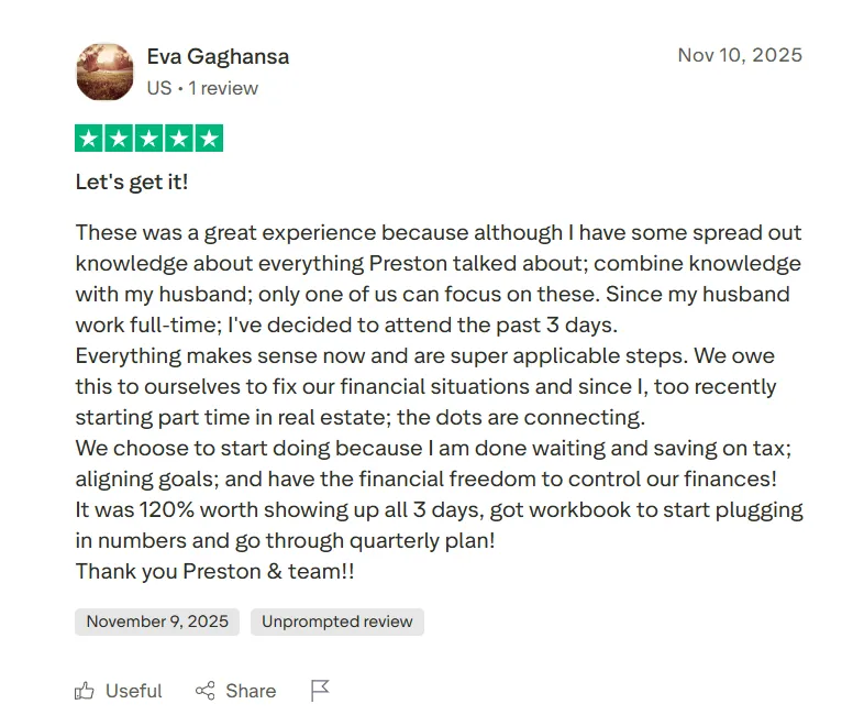 Challenge social proof screenshot