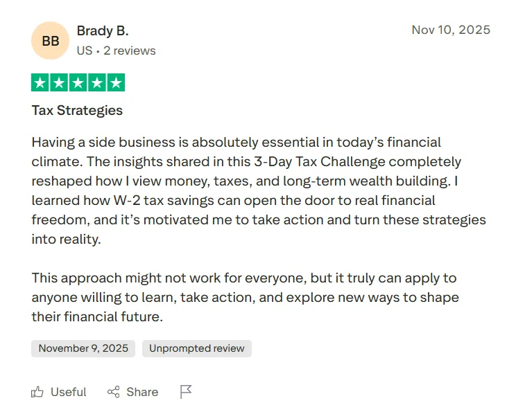 Challenge social proof screenshot