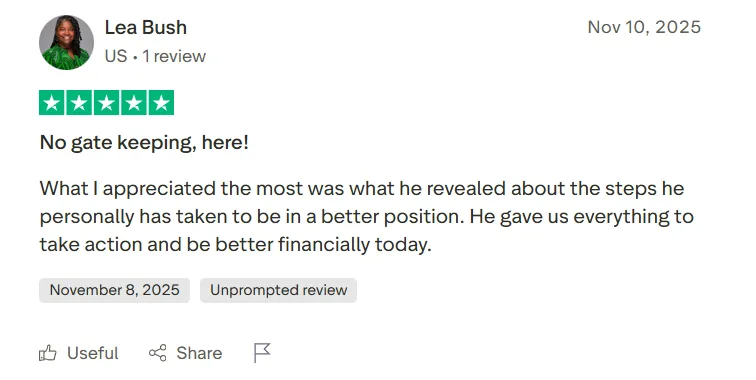 Challenge social proof screenshot